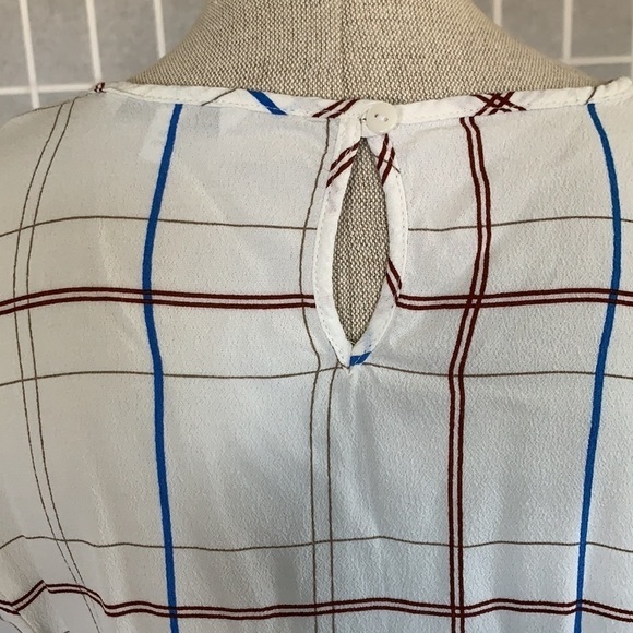 Next UK Short Sleeve Checked Blouse Size UK12/US10 - Picture 4 of 6